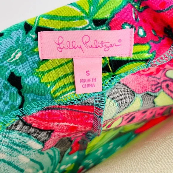 Lilly Pulitzer Whitaker Skip in It dress one shoulder long sleeve floral Size Sm - Picture 7 of 8